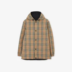 Reversible Check Nylon Hooded Jacket