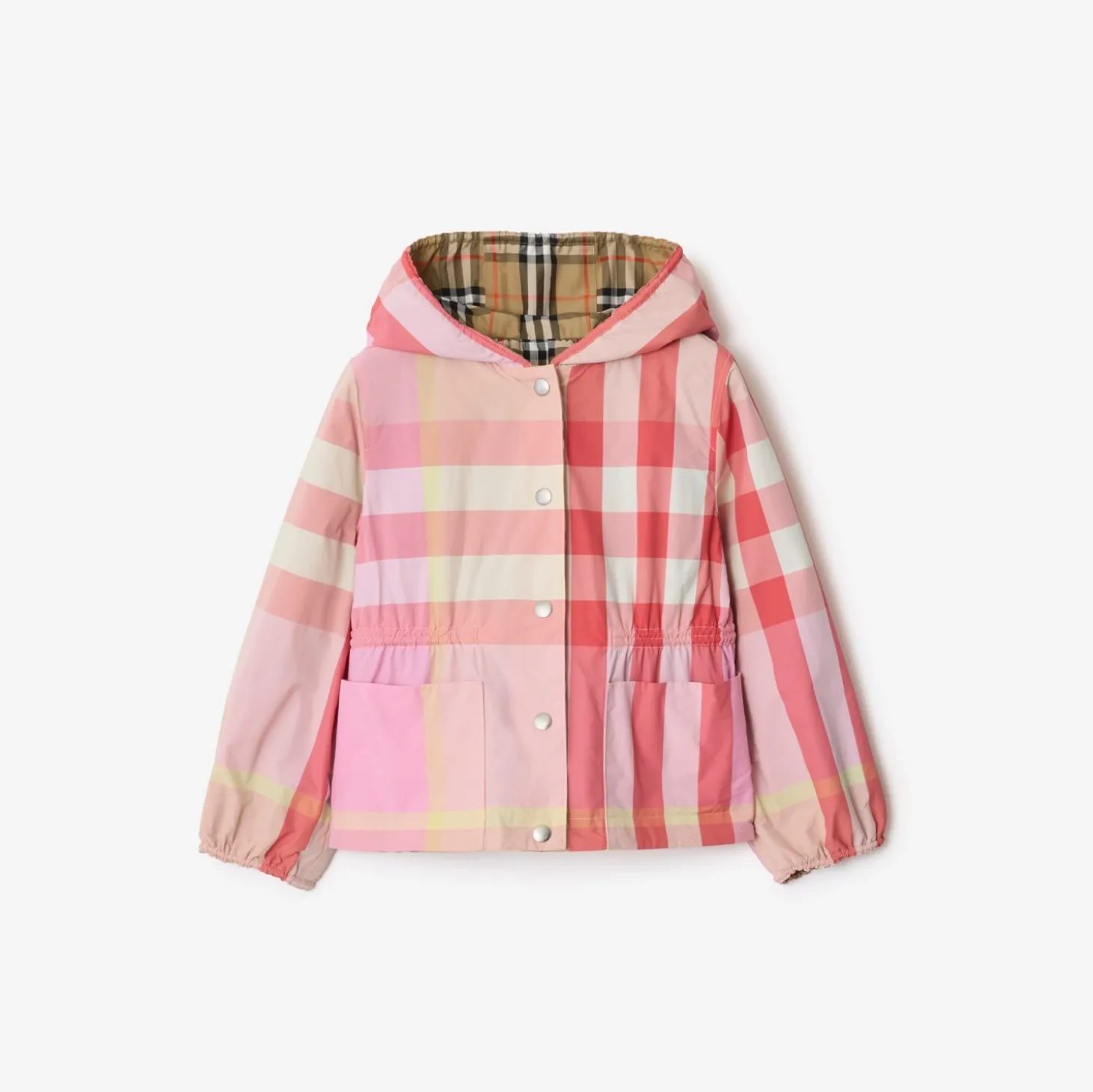 Reversible Check Nylon Hooded Jacket