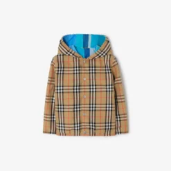 Reversible Check Nylon Hooded Jacket