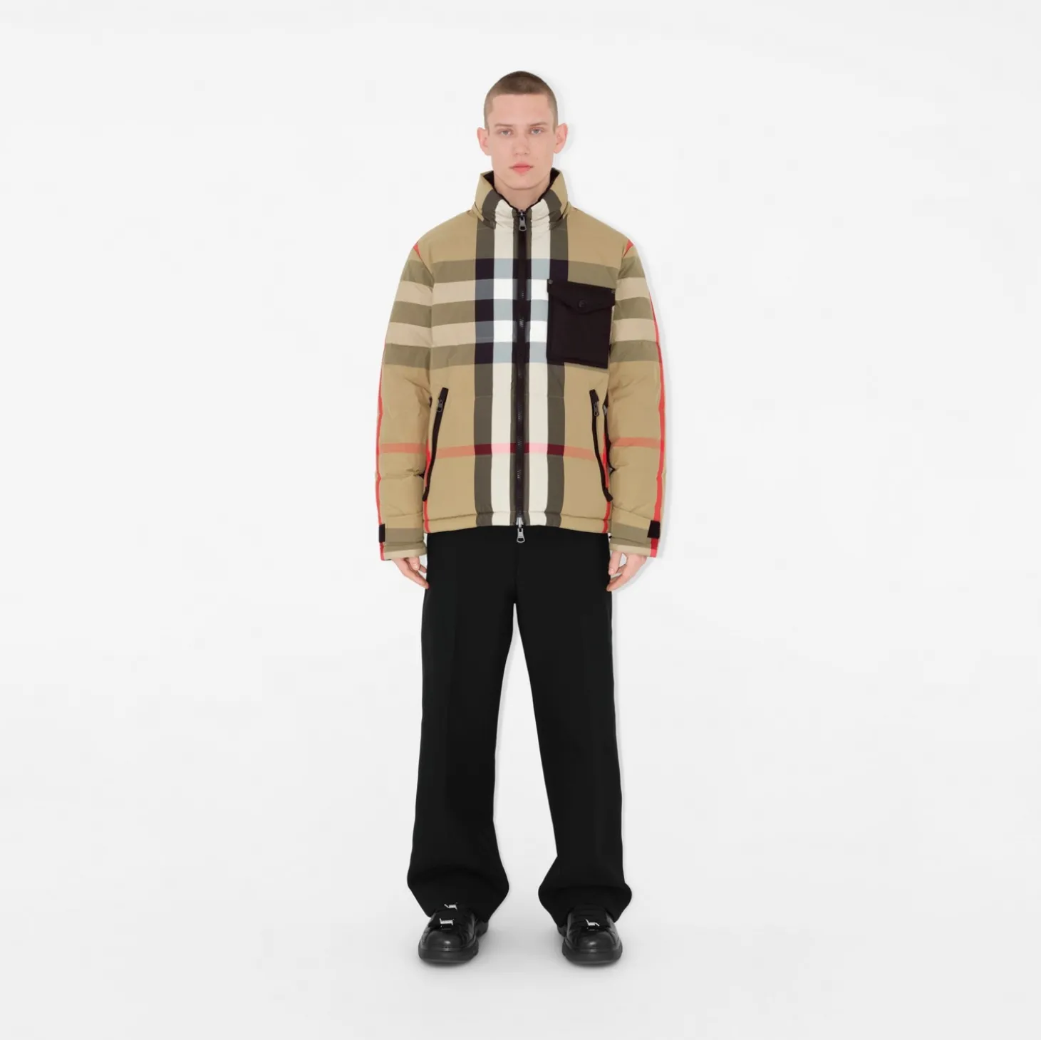 Reversible Check Puffer Jacket