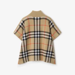 Reversible Check Wool Cape