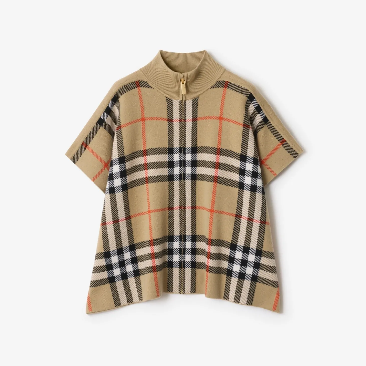 Reversible Check Wool Cape