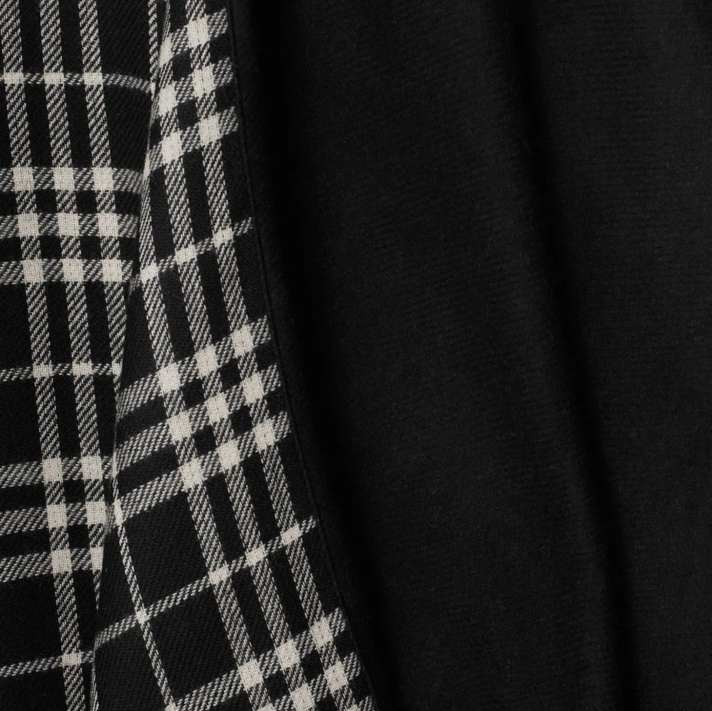 Reversible Check Wool Cape