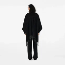 Reversible Check Wool Cape
