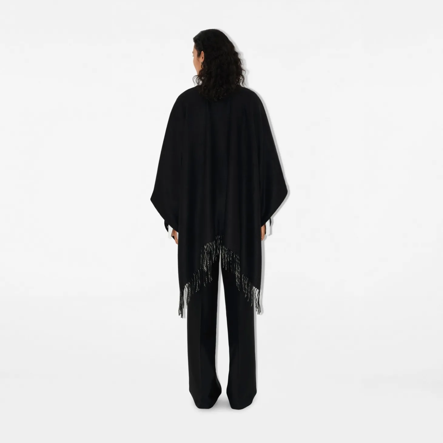 Reversible Check Wool Cape