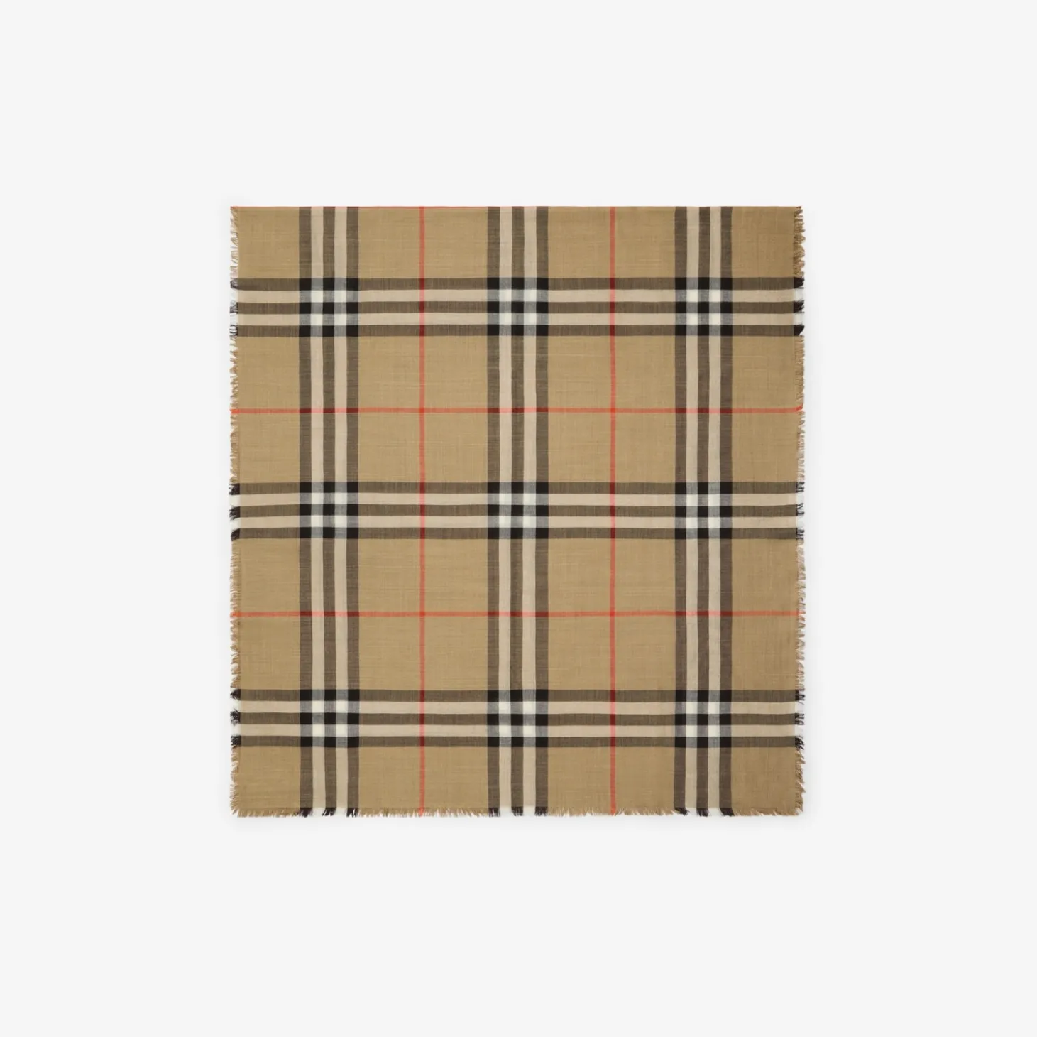 Reversible Check Wool Silk Scarf