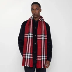 Reversible Check Wool Silk Scarf