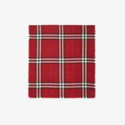 Reversible Check Wool Silk Scarf