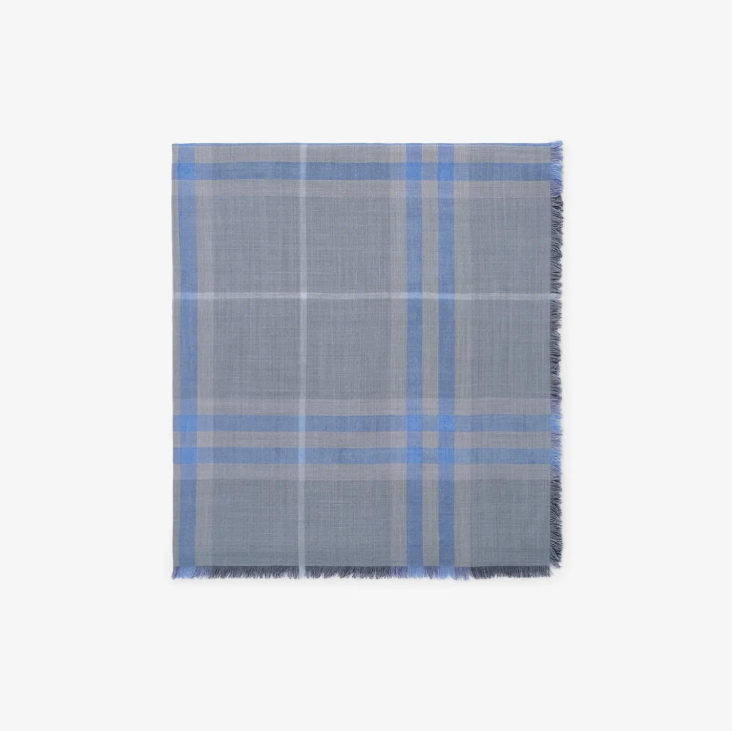 Reversible Check Wool Silk Scarf
