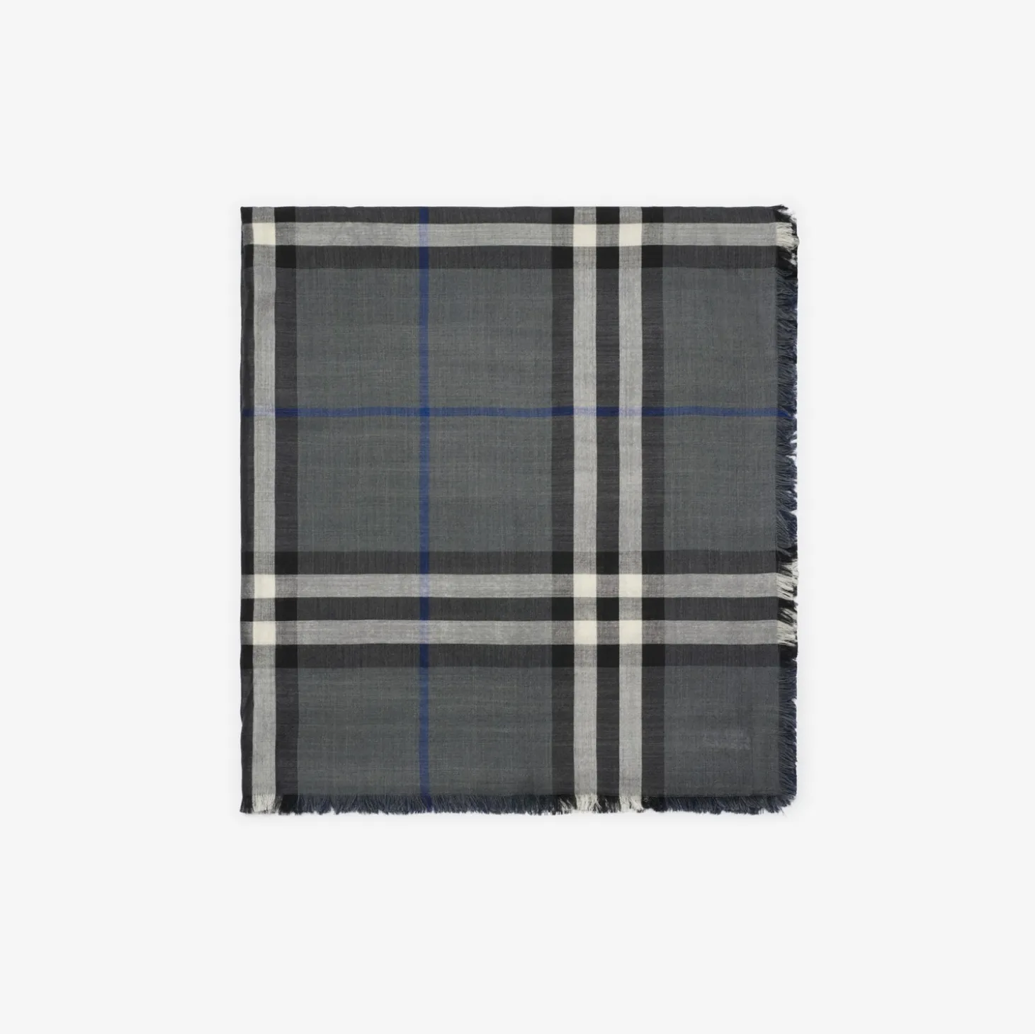 Reversible Check Wool Silk Scarf