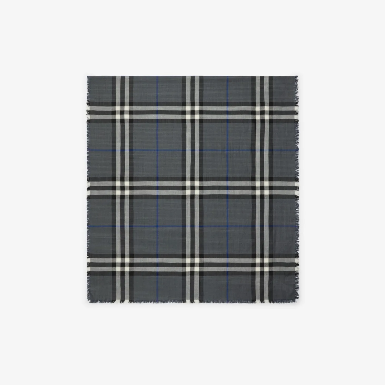 Reversible Check Wool Silk Scarf