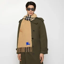 Reversible Knight Check Cashmere Scarf