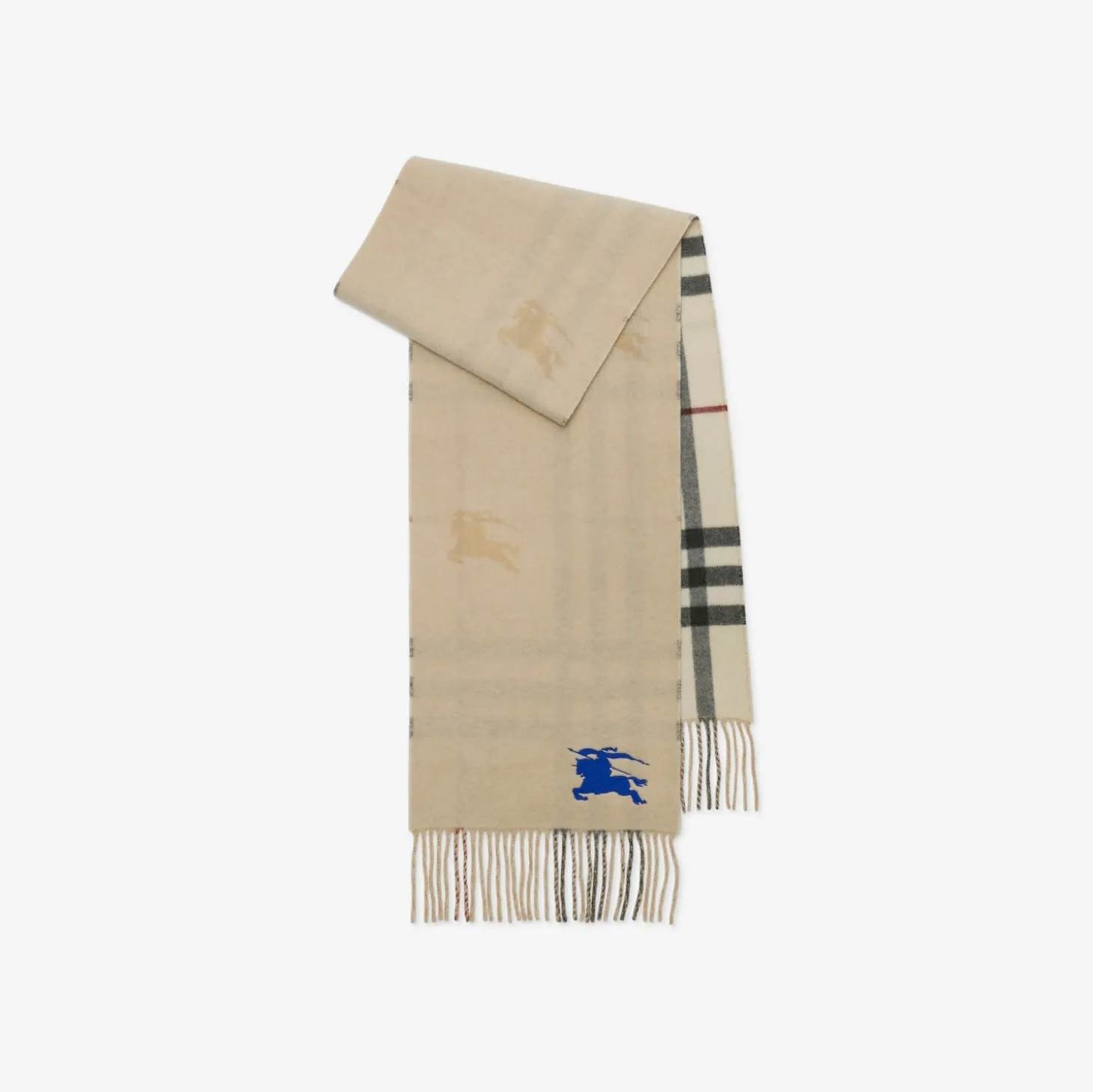 Reversible Knight Check Cashmere Scarf