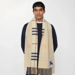 Reversible Knight Check Cashmere Scarf