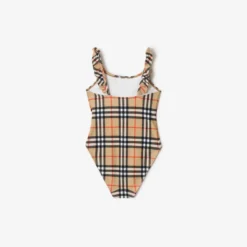 Ruffle Trim Check Swimsuit