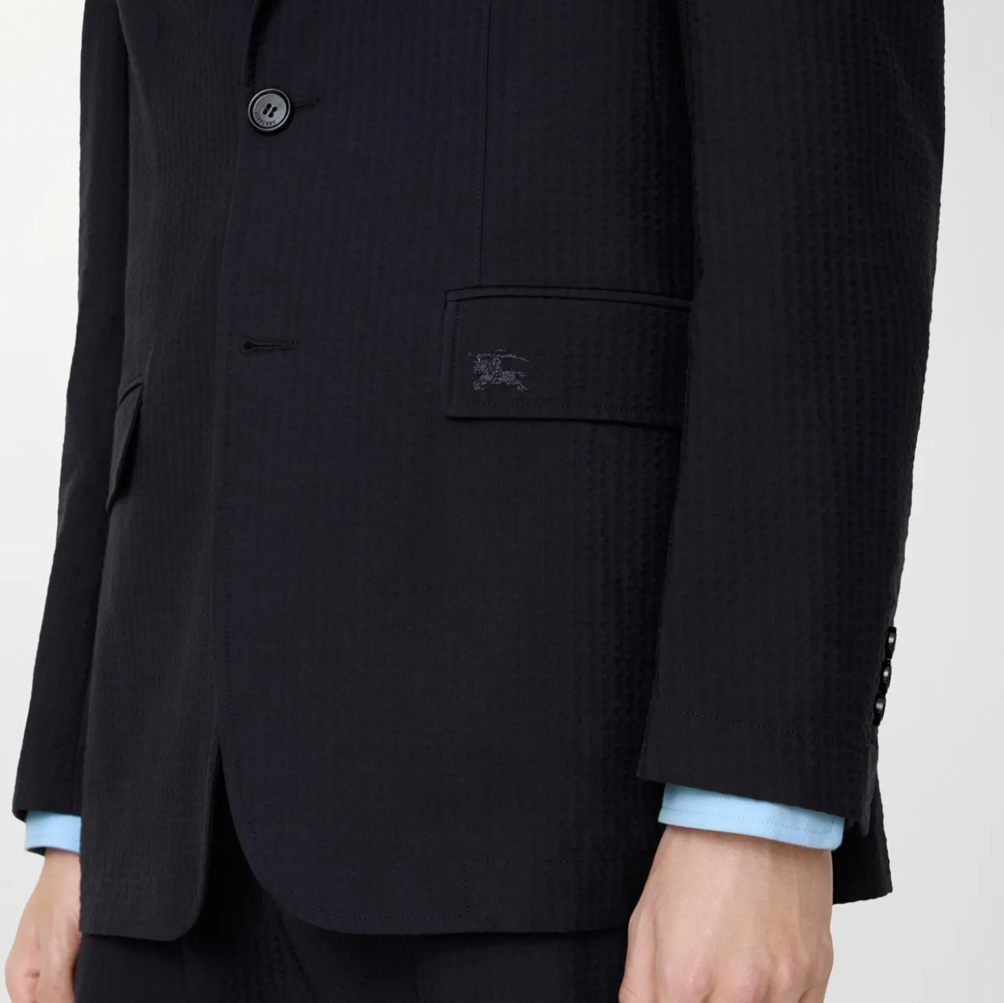 Seersucker Cotton Linen Tailored Jacket