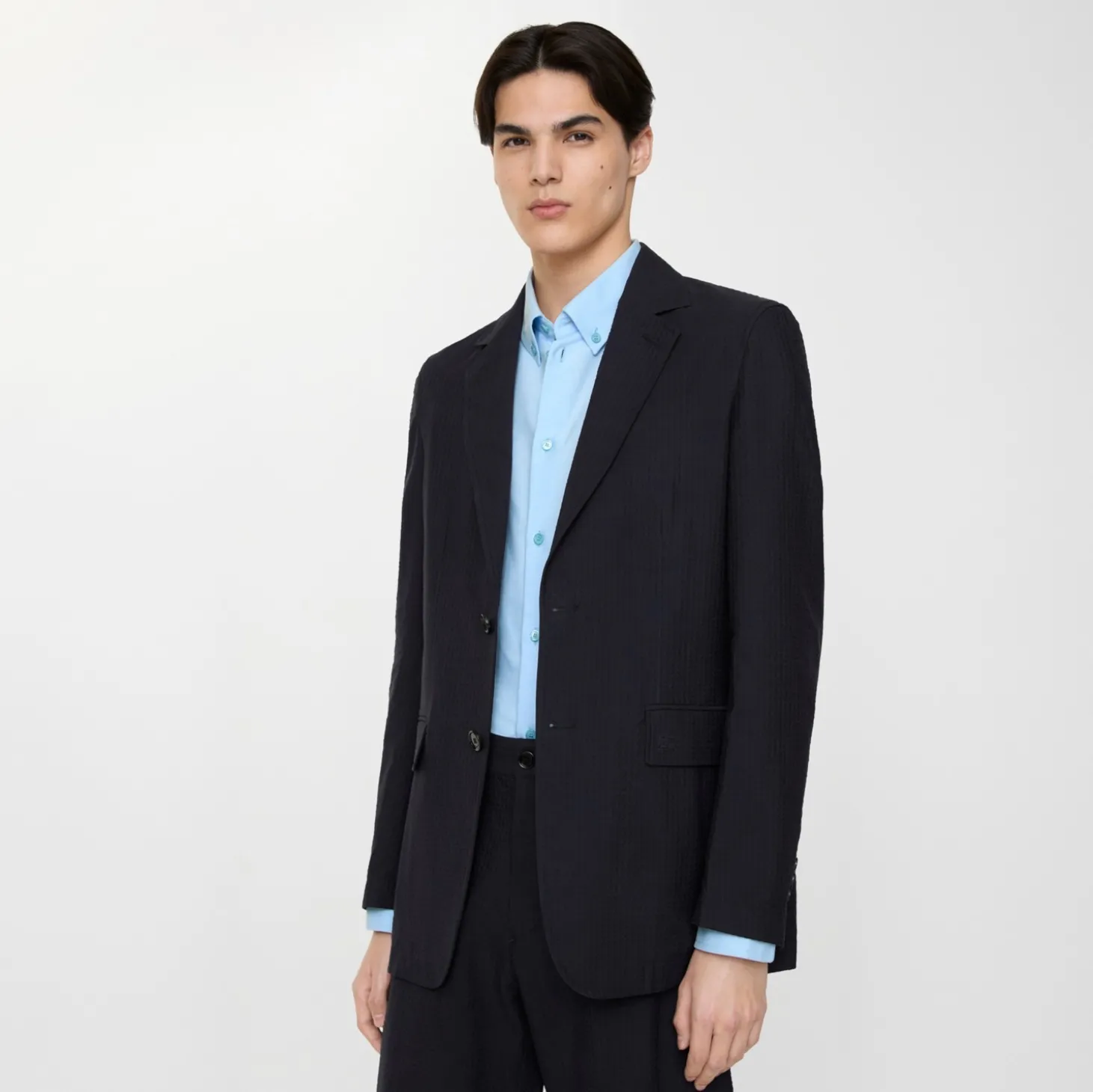 Seersucker Cotton Linen Tailored Jacket