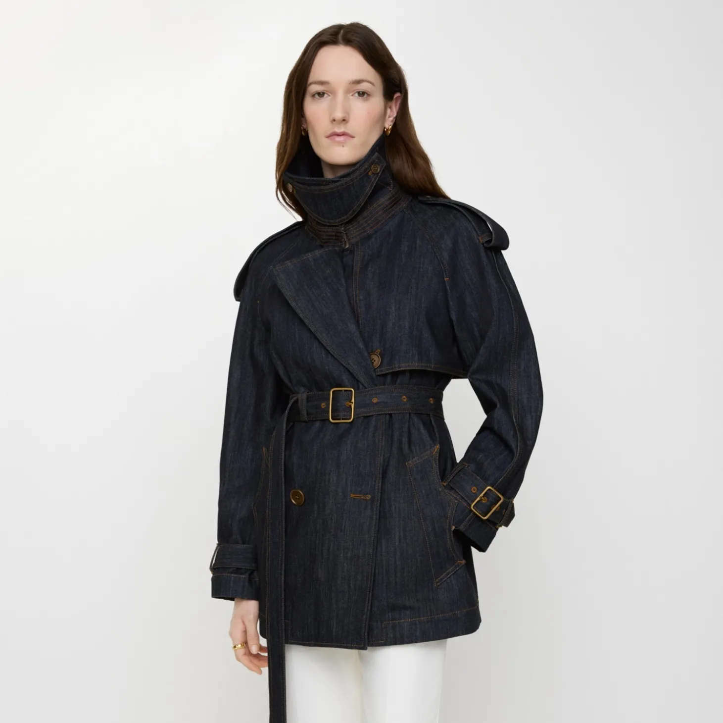 Short Denim Fitzrovia Trench Coat