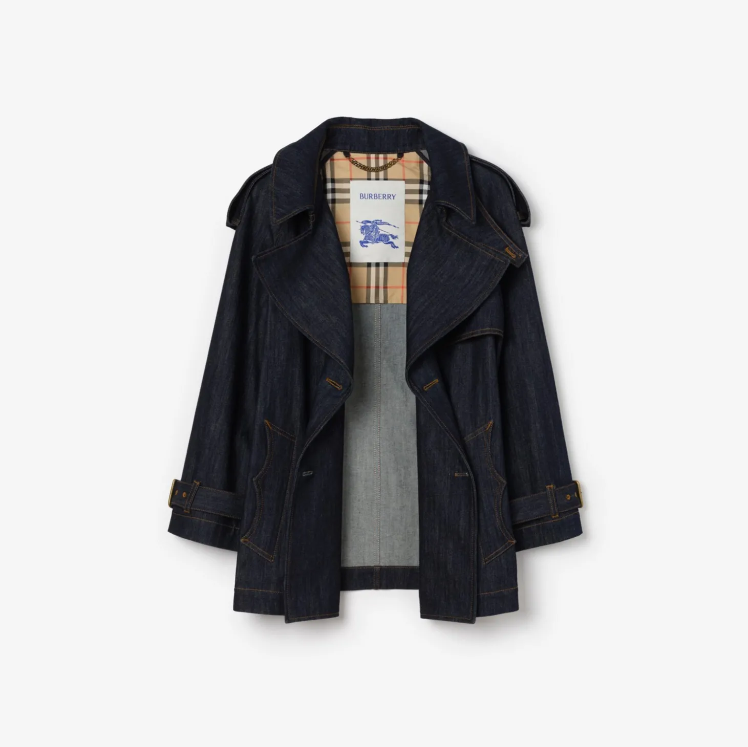 Short Denim Fitzrovia Trench Coat