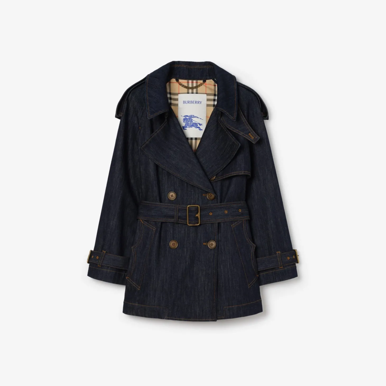 Short Denim Fitzrovia Trench Coat