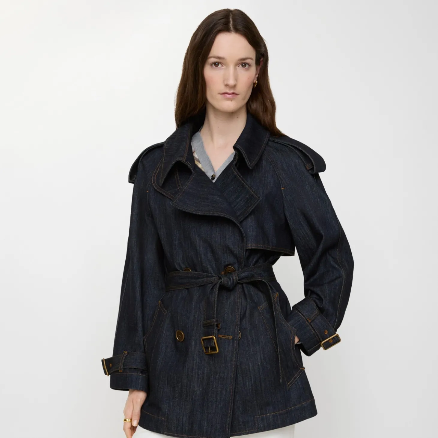Short Denim Fitzrovia Trench Coat
