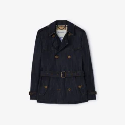 Short Denim Trench Coat