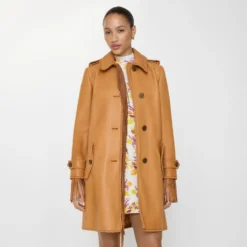 Short Fringed Leather Car Coat