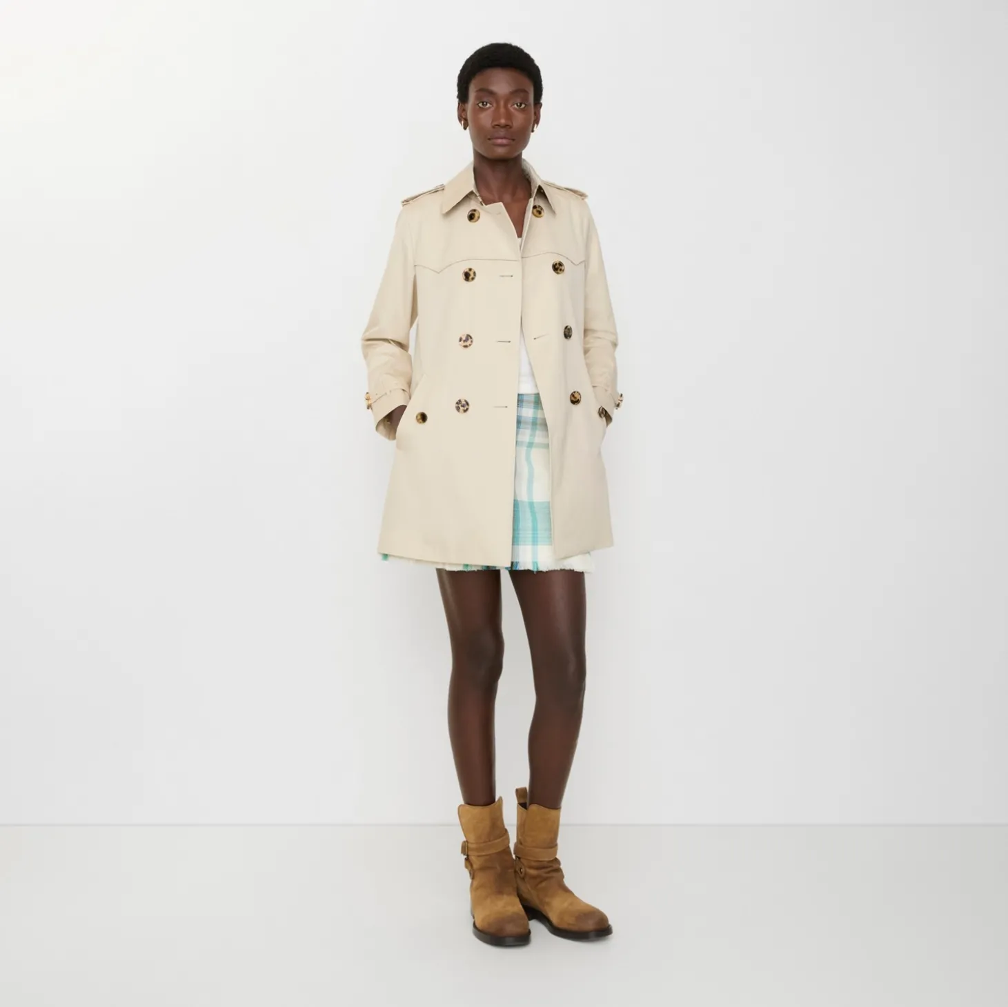 Short Gabardine Summerside Trench Coat