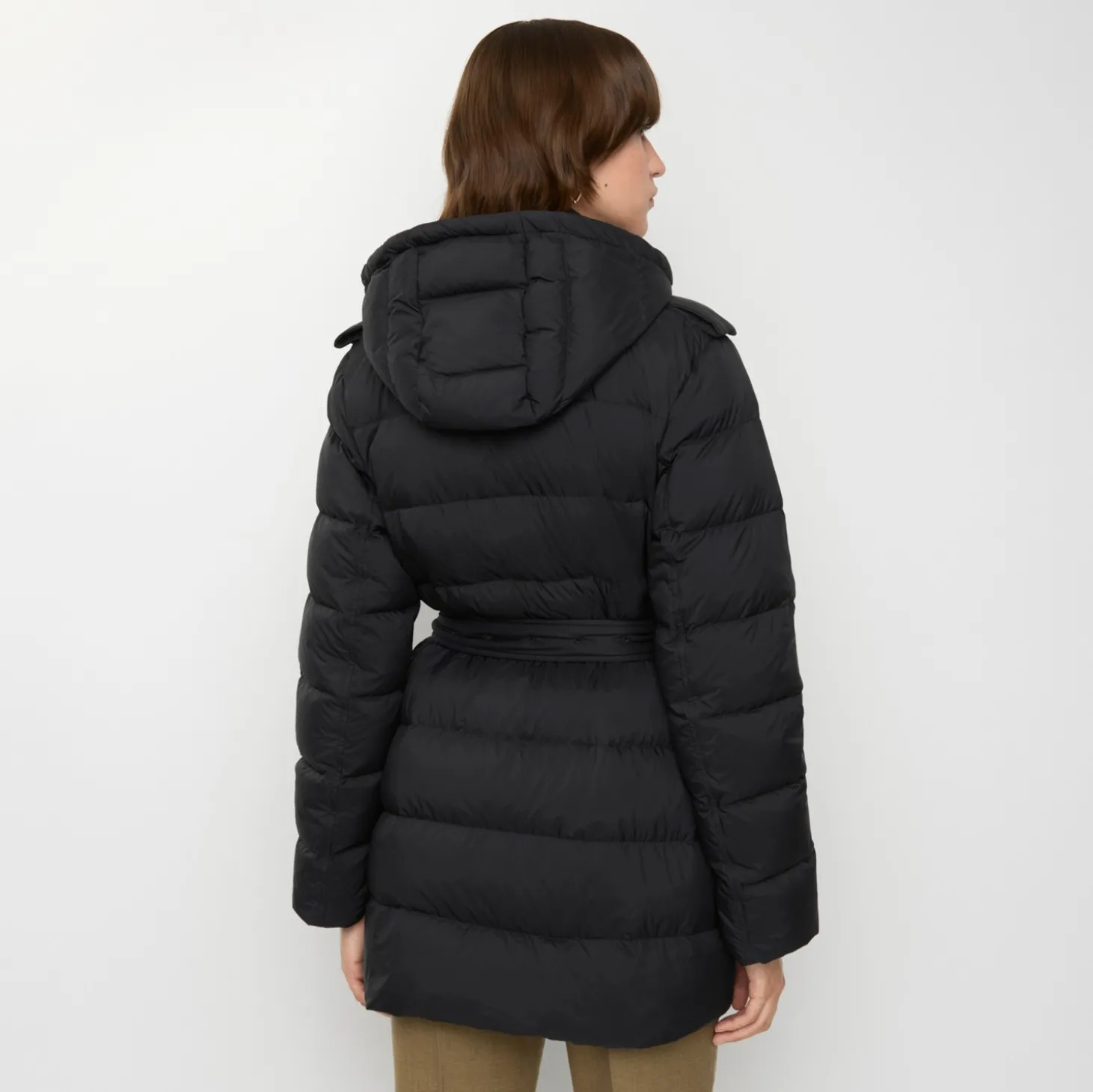 Short Nylon Hooded Puffer Coat