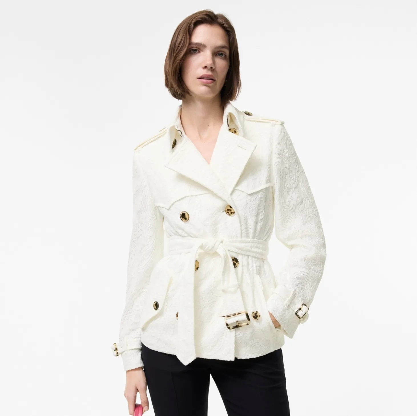 Short Paisley Lace Foxfield Trench Coat