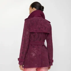 Short Paisley Suede Foxfield Trench Coat
