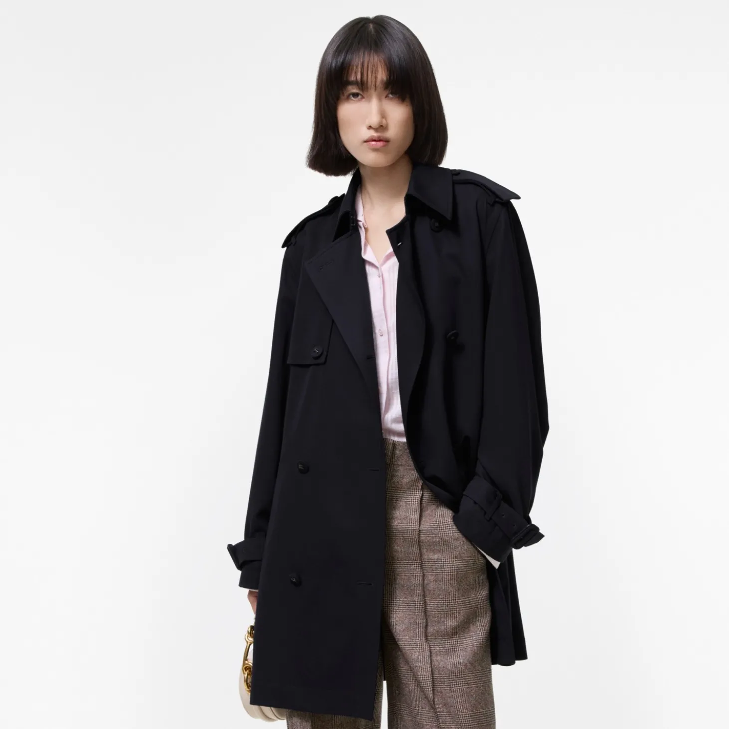 Short Wool Trench Coat