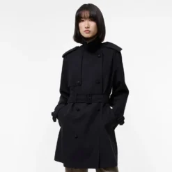 Short Wool Trench Coat