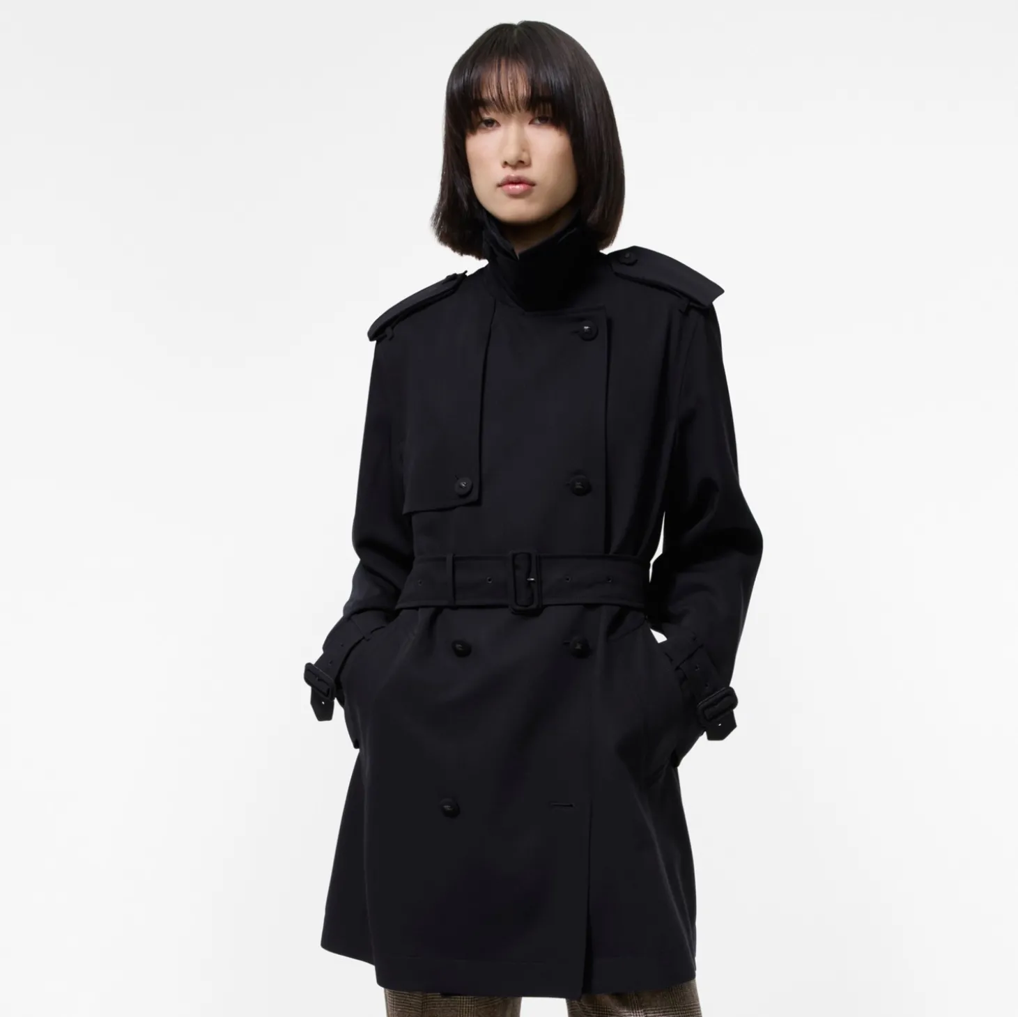 Short Wool Trench Coat