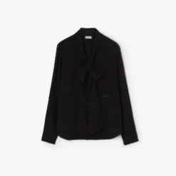 Silk Crepe De Chine Scarf Blouse