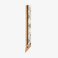 Skinny Check Knight Stamp Silk Scarf