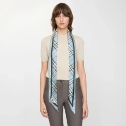 Skinny Check Silk Scarf