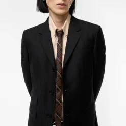 Skinny Check Silk Tie