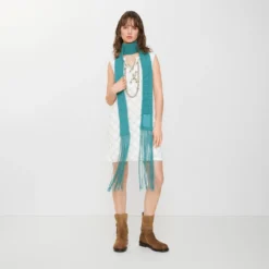 Skinny Crochet Leather Scarf