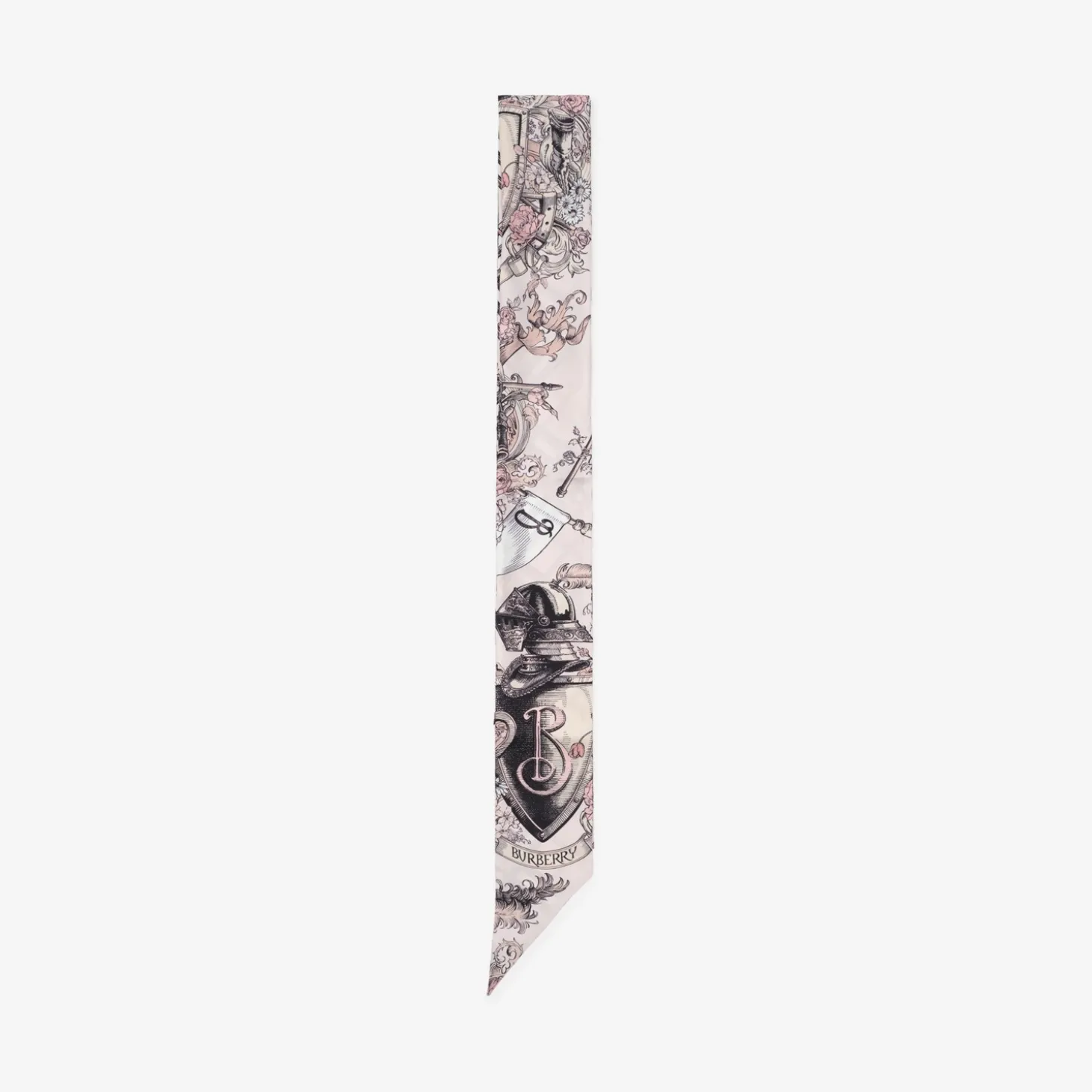 Skinny Reversible Etched Knight Silk Scarf