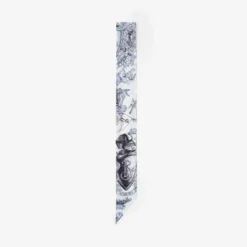 Skinny Reversible Etched Knight Silk Scarf