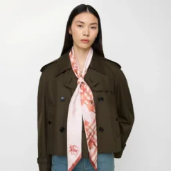 Skinny Watercolour Check Silk Scarf