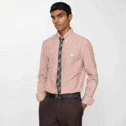 Slim Fit Striped Cotton Shirt