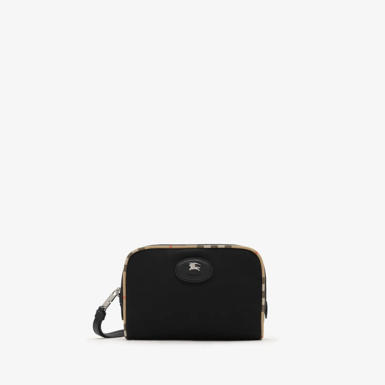 Small Check Trim Travel Pouch