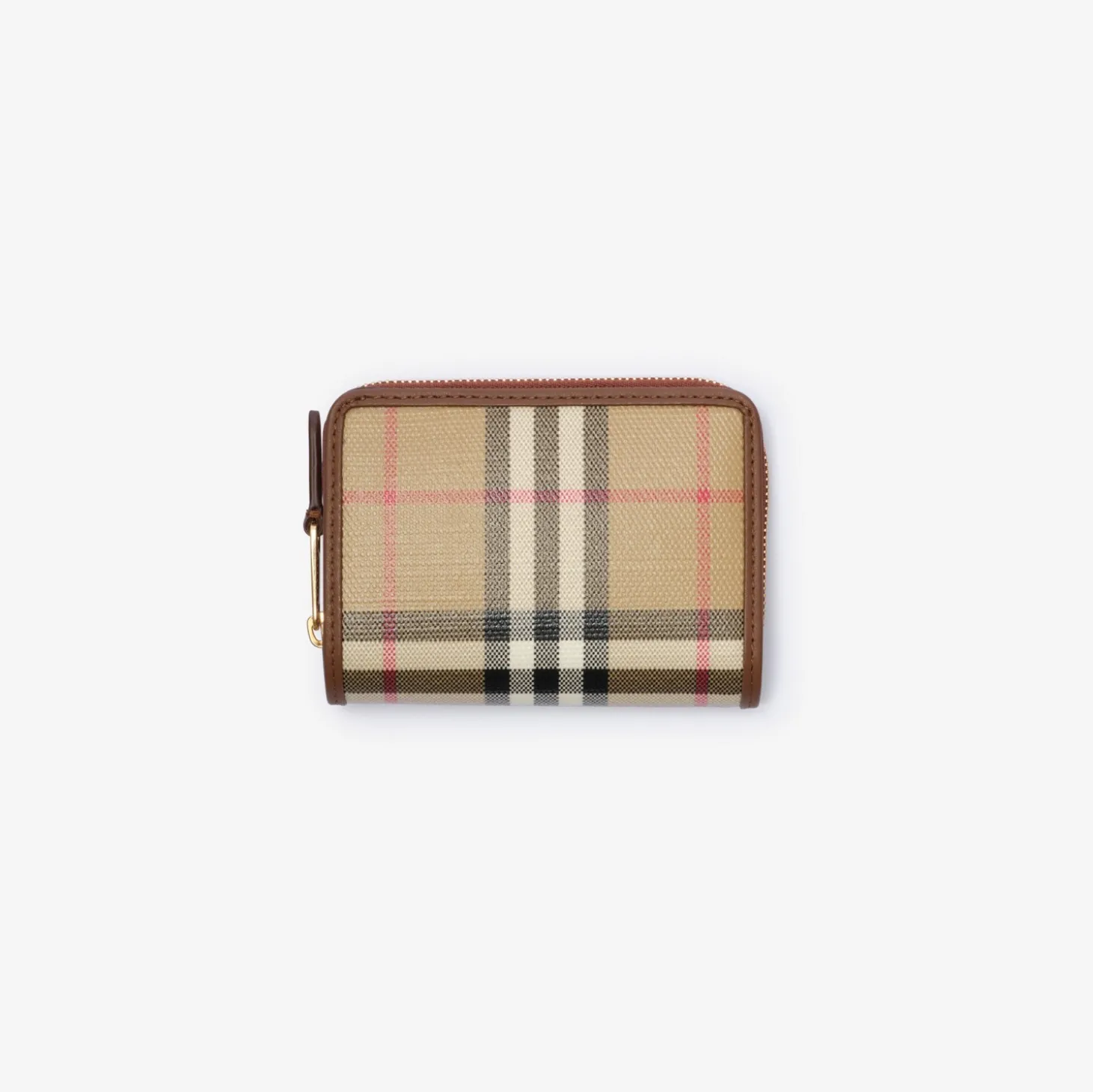 Small Check Zip Wallet