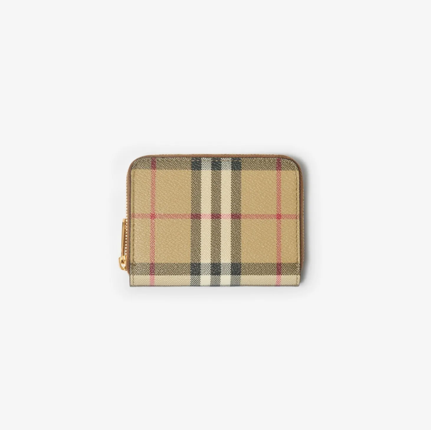 Small Check Zip Wallet