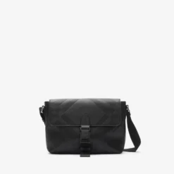Small Embossed Check Buckled Messenger Bag​