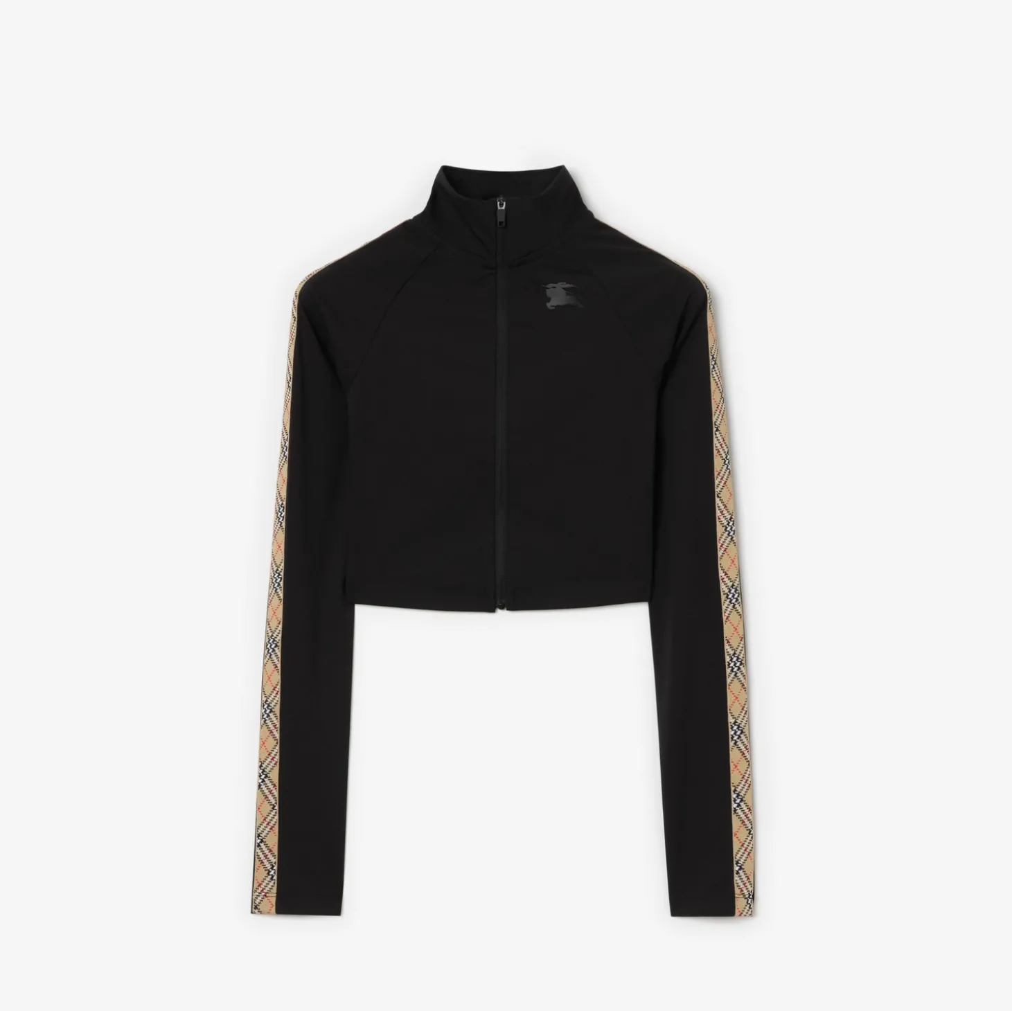 Stretch Nylon Cropped Track Jacket