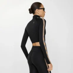 Stretch Nylon Cropped Track Jacket
