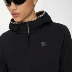 Stretch Nylon Hooded Jacket